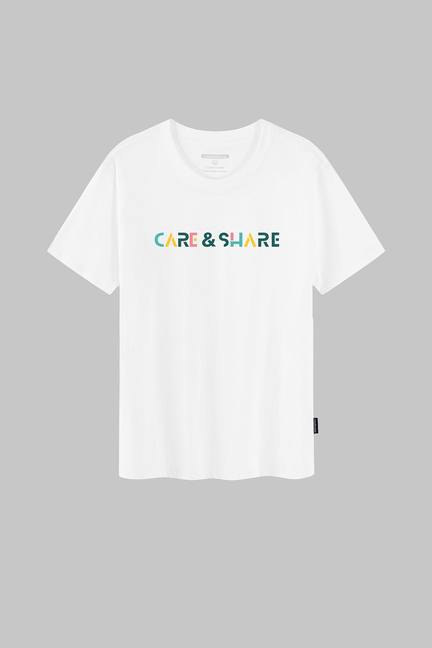 Áo thun cotton in Care Share pastel color